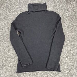 Ann Taylor Cashmere Turtleneck Sweater Womens XS Black Minimalist